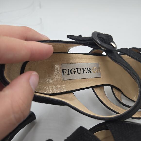 Figueroa Women’s Black Strappy Sandal Heels Size 38 Made in Italy US 7.5 - Picture 9 of 9